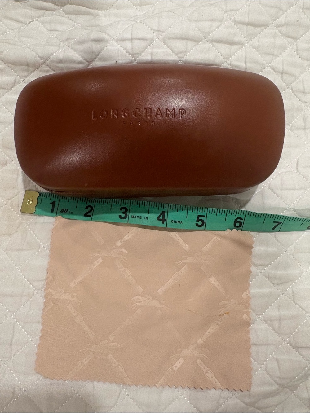 Longchamp Chestnut Leather Sunglasses Case